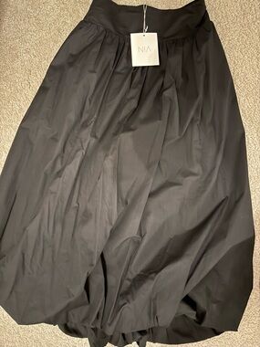 NIA Reina Bubble Hem Midi Skirt, NWT